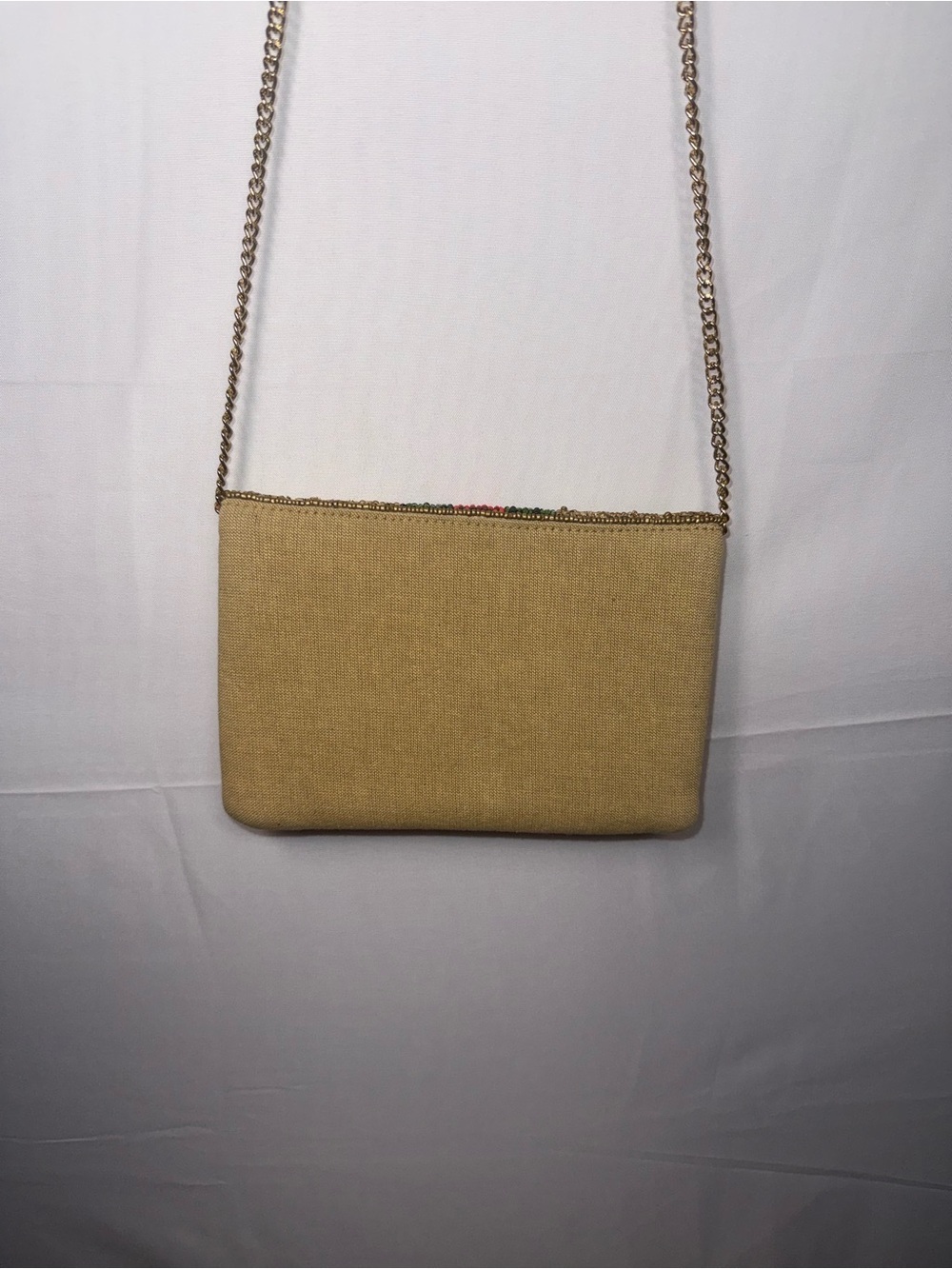 Boutique Women Beaded Gold/Red/Green Bee Design Cross Body Purse NWOT - Picture 5 of 15